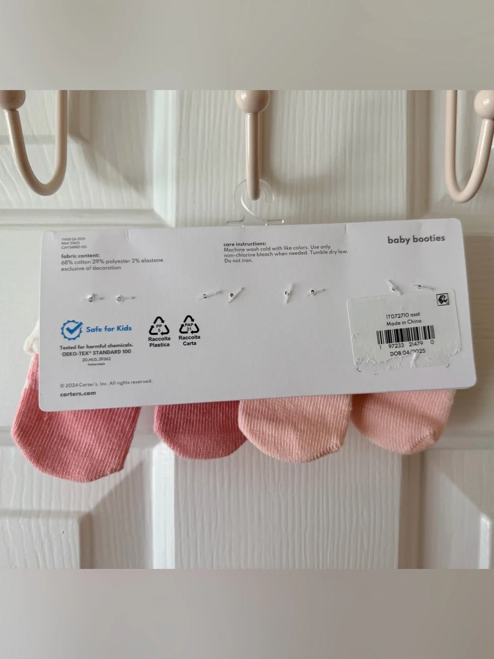 Carter's Pink and Cream Baby Ballet Sock 2-Pack